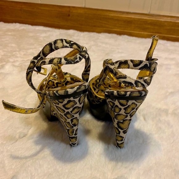 Colin Stuart Cheetah Print Platform Wedge Platform Women’s Heels - Picture 6 of 7